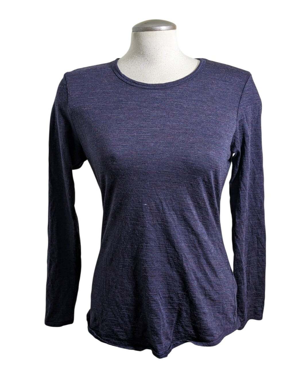 Cloudveil Women Merino Wool Base Layer Shirt Dark Gray Purple Long Sleeve Active